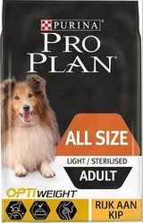 Pro Plan OptiWeight All Sizes Adult Light/Sterilised 7kg Hondenvoer Verpakking