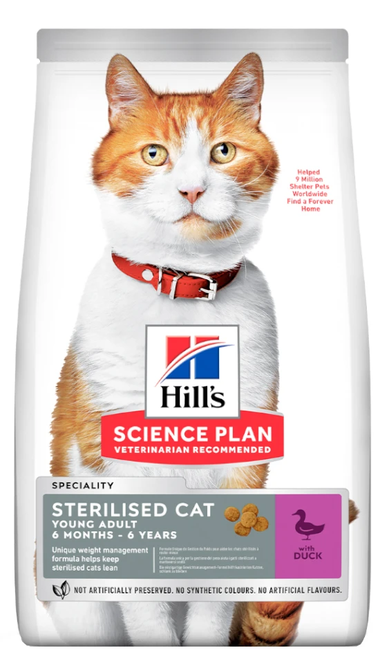 Hill-s-Science-Plan-Sterilised-Cat-Young-Adult-Droogvoer-Eend-3kg