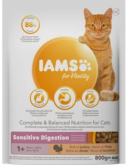 Iams Cat adult Sensitive Digestion Turkey 800g