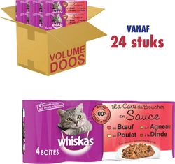 Whiskas Natvoer Mixselectie Vlees in Blik (24 x 400gr)