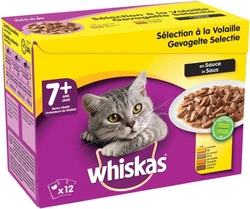 Whiskas Maaltijdzakjes Gevogelte Selectie In Saus 7+ jaar (12 x 100g)