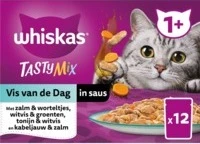 Whiskas Maaltijdzakjes 1+ Vis Selectie in Saus 12x85