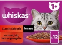 Whiskas Maaltijdzakjes 1+ Classic Selectie In Saus 12x85g