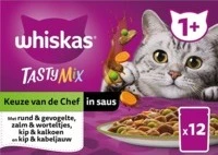 Whiskas Maaltijdzakjes 1+ Mix Selectie in Saus 12x85