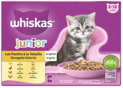 Whiskas Maaltijdzakjes 2-12 maanden Gevogelte Selectie in Gelei 12x85