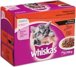 Whiskas Maaltijdzakjes 2-12 maanden Classic Selectie in Saus 12x85g