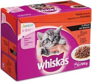 Whiskas Maaltijdzakjes 2-12 maanden Classic Selectie in Saus 84x85g 