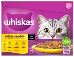 Whiskas Maaltijdzakjes 7+ Gevogelte Selectie in Gelei 12x85g