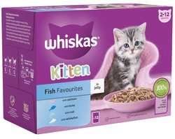 Whiskas Maaltijdzakjes 2-12 maanden Vis Selectie in Gelei 12x85g