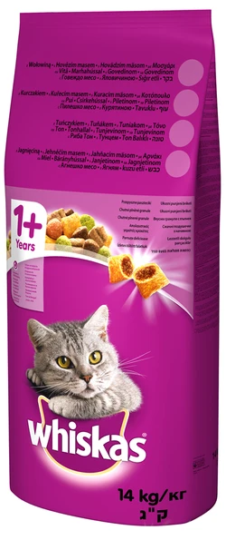 Whiskas Droge Brokjes 1+ Rund 14kg