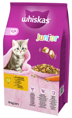 Whiskas Droge Brokjes 2-12 maanden Kip 14kg