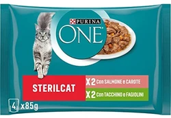 Purina One Sterilcat Natvoer Zalm 4x85