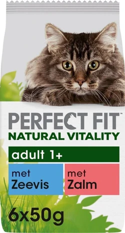 Perfect Fit Adult 1+ - Kattenvoer Natvoer - Zalm & Zeevis - 36 x 50 g Perfect Fit Adult 1+ - Kattenvoer Natvoer - Zalm & Zeevis - 36 x 50 g