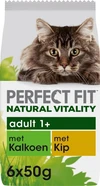 Perfect Fit Natural Vitality Adult 1+ - Kattenvoer Natvoer - Kalkoen & Kip - 6 x 50 g