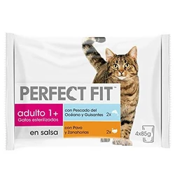 Perfect Fit Adult Natvoer, vis en kalkoen, 4 zakjes x 85 g