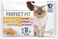 Perfect Fit Sensitive Natvoer - Kip & Zalm in saus - 4 x 85g