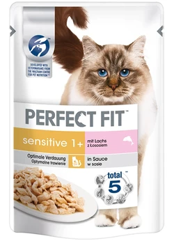Perfect Fit Sensitive 1+ Zalm Natvoer Katten - 12x85g