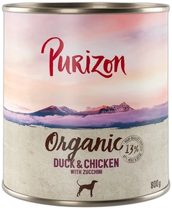 Purizon Organic Eend en kip met courgette 800 g