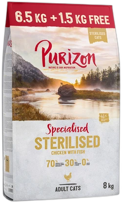 Purizon Sterilised Adult Kip & Vis Kattenvoer droog  6,5kg+1,5kg gratis 