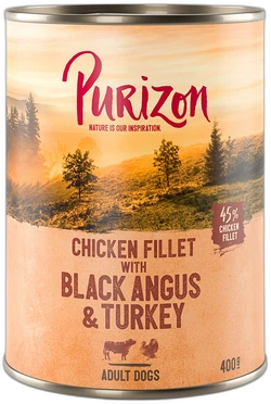 Purizon Kipfilet, Black Angus, Kalkoen, Zoete Aardappel en Cranberry 400 g