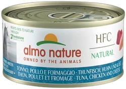 Almo Nature HFC Natural Tonijn, kip en Kaas 70g Almo Nature HFC Natural Tonijn, kip en Kaas 70g