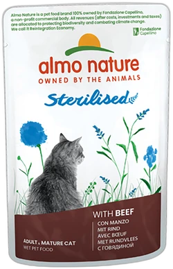 Almo Nature Sterilised met Rundvlees Natvoer 70g