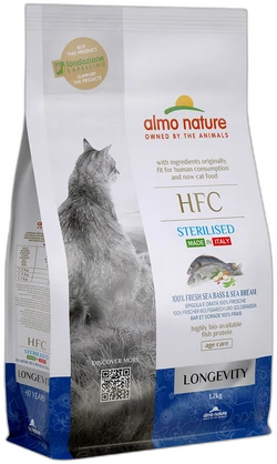 Almo Nature HFC Longevity Sterilised Verse Zeebaars en Zeebrasem Droogvoer 1,2 kg