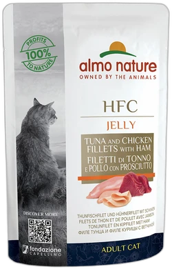 Almo Nature HFC Jelly Tonijnfilet en Kipfilet met Ham Natvoer 55g