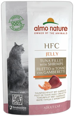 Almo Nature HFC Jelly Tonijnfilet met Garnalen 55g