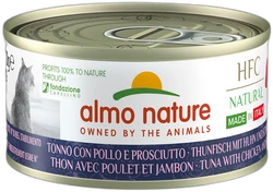 Almo Nature HFC Natural Made in Italy Tonijn met Kip en Ham Natvoer 70g Almo Nature HFC Natural Made in Italy Tonijn met Kip en Ham Natvoer 70g