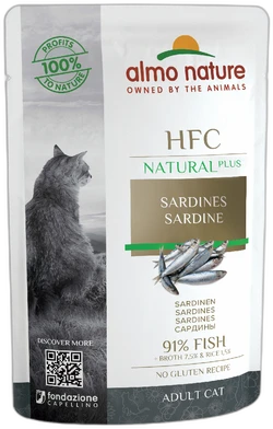 Almo Nature HFC Natural Plus Sardines Natvoer 55g Almo Nature HFC Natural Plus Sardines Natvoer 55g