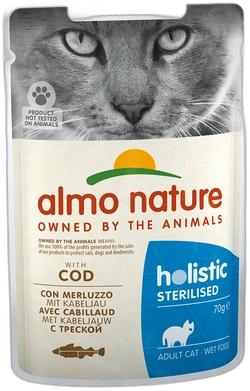 Almo Nature Sterilised met Kabeljauw Natvoer 70g