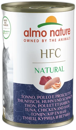Almo Nature HFC Natural Tonijn, Kip & Ham Natvoer 140g Almo Nature HFC Natural Tonijn, Kip & Ham Natvoer 140g