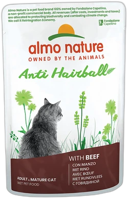 Almo Nature Anti Hairball met Rundvlees Natvoer 70g Almo Nature Anti Hairball met Rundvlees Natvoer 70g