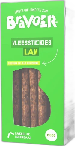 Bravoer Vleesstickies Lam 200 gram