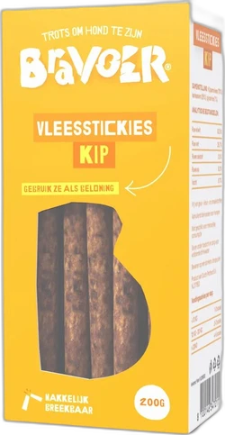Bravoer Vleesstickies Kip 200 gram