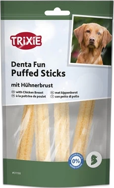 Trixie Denta Fun Puffed Sticks Kip 40 gram Trixie Denta Fun Puffed Sticks Kip 40 gram