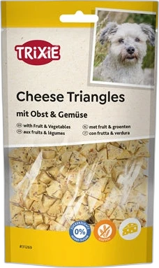 Trixie Hondensnacks Cheese Triangles Fruit & Groenten 80 gram Trixie Hondensnacks Cheese Triangles Fruit & Groenten 80 gram