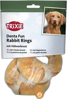 Trixie Denta Fun Rabbit Rings Kip 100 gram Trixie Denta Fun Rabbit Rings Kip 100 gram