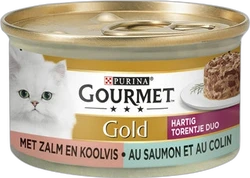 Gourmet Gold Hartig Torentje Duo Zalm & Koolvis 85 gram