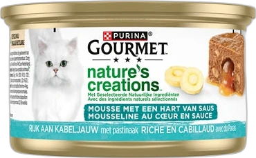 Gourmet Nature's Creations Hart van Saus Kabeljauw 85 gram Gourmet Nature's Creations Hart van Saus Kabeljauw 85 gram