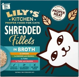 Lily's Kitchen Kat Shredded Fillets in Broth Multipack 8x70 gram