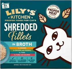 Lily's Kitchen Kat Shredded Fillets in Broth Multipack 8x70 gram