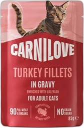 Carnilove Kat Natvoer Kalkoenfilets in Gravy 85 gram
