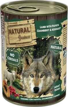 Natural Greatness Hond Natvoer Lam & Papaya 400 gram