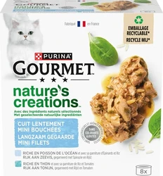 Gourmet Nature's Creations Mini Filets Zeevis & Tonijn Multipack 8x85 gram