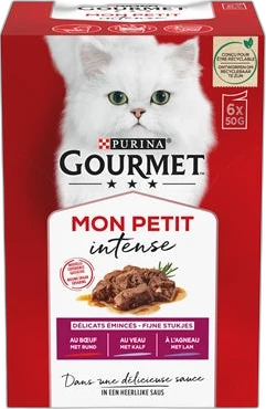 Gourmet Mon Petit Intense Vlees 6x50 gram