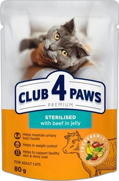 Club 4 Paws Kat Premium Sterilised Rund in Gelei 80 gram