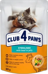 Club 4 Paws Kat Premium Sterilised Rund in Gelei 80 gram Club 4 Paws Kat Premium Sterilised Rund in Gelei 80 gram