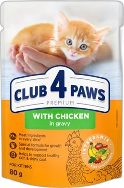 Club 4 Paws Kat Premium Kitten Kip in Gravy 80 gram